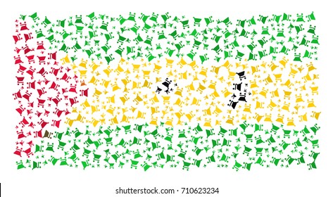 Abstract Flag Of Sao Tome and Principe Made Of Shopping Cart Icons