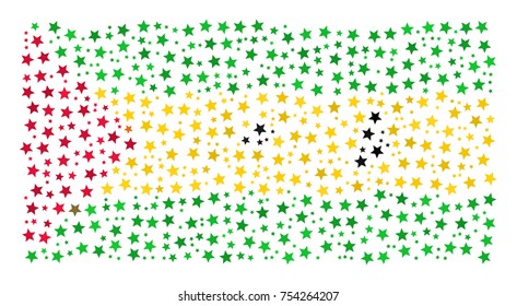 Abstract flag of Sao Tome And Principe made of stars