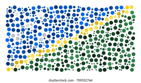 Abstract Flag Of The Solomon Islands Made Of Sparse Circle Icons