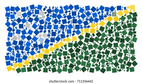 Abstract Flag Of The Solomon Islands Made Of Rectangles