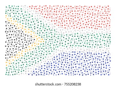 Abstract flag of South Africa made of sun icons