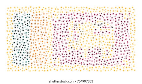 Abstract flag of Sri Lanka made of sun icons