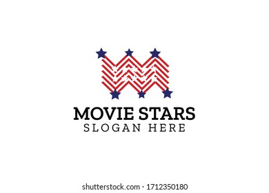 abstract flag stars logo vector concept with modern, unique, and elegant styles with white background