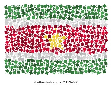 Abstract Flag Of Suriname Made Of Rectangles