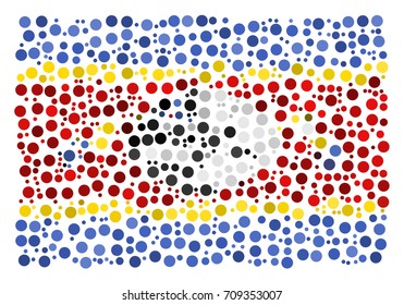 Abstract Flag Of Swaziland Made Of Sparse Circle Icons