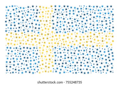 Abstract flag of Sweden made of sun icons