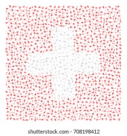 Abstract Flag Of Switzerland Made Of Sparse Human Icons