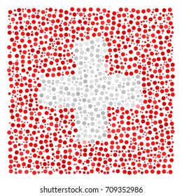 Abstract Flag Of Switzerland Made Of Sparse Circle Icons