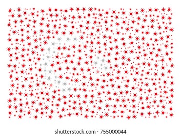 Abstract flag of Turkey made of sun icons