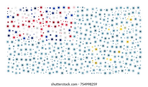 Abstract flag of Tuvalu made of sun icons