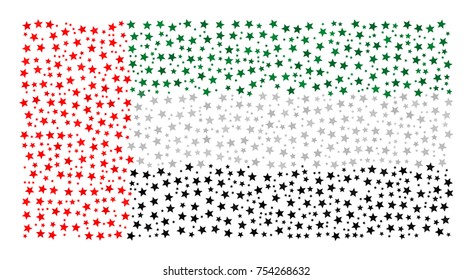 Abstract flag of The United Arab Emirates made of stars