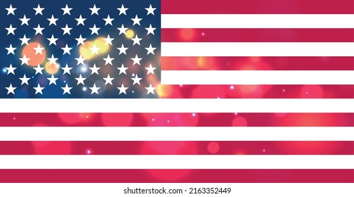 Abstract flag of the United States of America bokeh background - Vector illustration