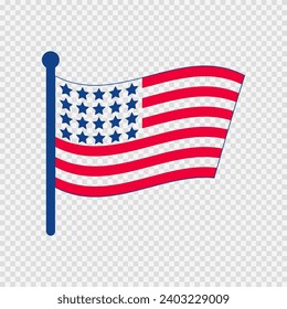 Abstract flag of the United States of America, vector USA flag, American flag on a transparent background.