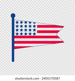 Abstract flag of the United States of America, vector USA flag, American flag on a transparent background.