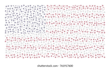 Abstract flag of The United States made of arrows