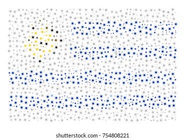Abstract flag of Uruguay made of sun icons