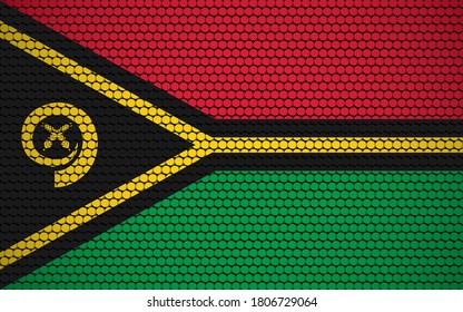Abstract flag of Vanuatu made of circles. ni-Vanuatu flag designed with colored dots giving it a modern and futuristic abstract look.
