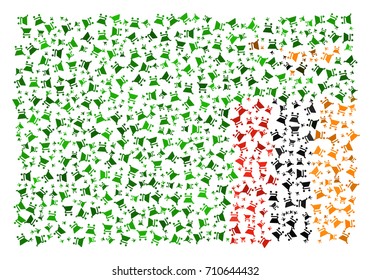 Abstract Flag Of Zambia Made Of Sparse Cart Icons