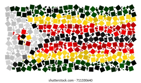 Abstract Flag Of Zimbabwe Made of Rectangles