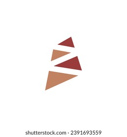 abstraktes Flakes-Logo auf braunem Hintergrund