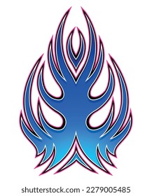 Abstract flame car hood vinyl sticker vector eps file. Blue bonnet flames sport car decal. Decoration for cars, auto, truck, boat, suv and motorcycle tank.