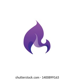 Abstract flame design element, stylized fire icon, three-dimensional modern vector