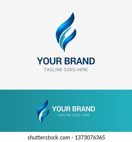 
Abstract Flame Finance Log...h simple blue gradient