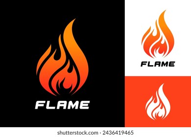 Abstract Flame Fire Logo Design