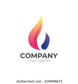 Abstract Flame Gradient Luxury Logo