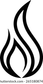 Abstract flame icon design em forma de linha única adequado para design de logotipo