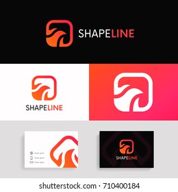 Abstract flame icon fast sign turbo logo vector design.
