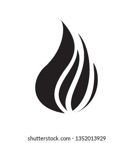 Abstract flame icon for web design. Vector graphic. Flat line icon. Sign, symbol, element. Isolated vector illustration.