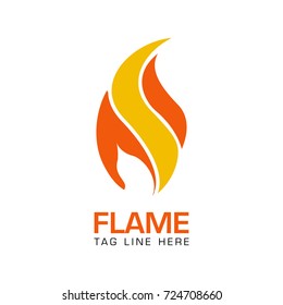 abstract flame logo design