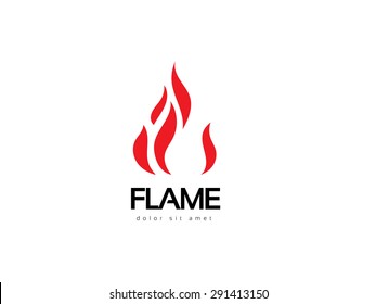 Abstract flame logo design. Creative fire logotype. Vector business icon.