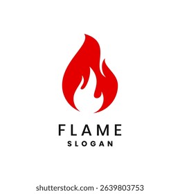 Abstract flame logo design, fire symbol icon