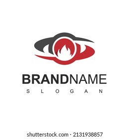 Plantilla de diseño de logotipo de llama abstracta