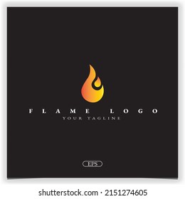 Resumen logotipo de llama premium elegante plantilla vectorial eps 10