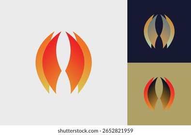 O logotipo de chama abstrato define a ilustração vetorial com gradientes modernos de laranja, vermelho e amarelo. Design geométrico criativo, perfeito para branding, energia, fogo, identidade de negócios, web, design de aplicativo. 
