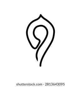Abstract flame shaped location pin vector icon isolated