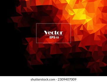 Abstract flame triangle geometric design. Vector illustration.