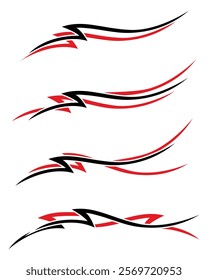 Abstract Flame Tribal Stripes Car Wrap Sticker Collection