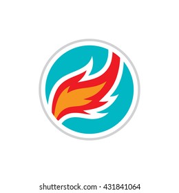 Abstract flame - vector logo concept illustration. Red fire sign. Design element.