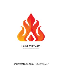 Abstract flame - vector logo template concept illustration. Fire sign. Decorative shape. Ethnic design element. 