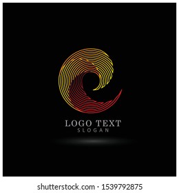 Abstract Flame & Wave Lines Logo. Symbol & Icon Vector Template.