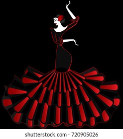 abstract flamenco dancer in the dark