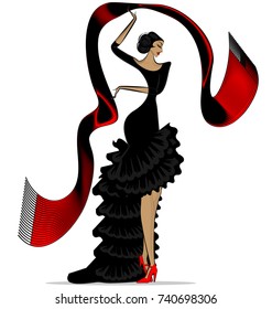 abstract flamenco with scarf