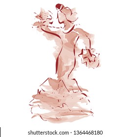 Abstract flamenco woman dancing sevillanas