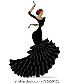 abstract flamenro girl in black
