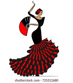 abstract flamenro girl in black and red