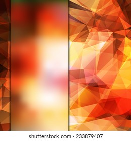 Abstract flaming red card or invitation template with polygonal geometric background and place for your text. Fully editable.